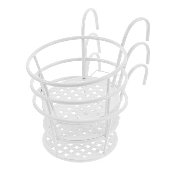 LOLIPPYY 3Pcs White Metal Deck Rail Planter Brackets Heavy Duty Outdoor Plant Stand