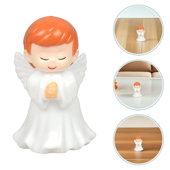LOLIPPYY Set of 3 White Plastic Angel Figurines for Garden Decor, Lightweight, Weather Resistant Praying Statue