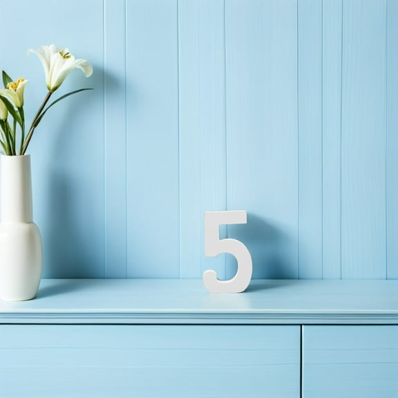 LOLIPPYY 3Pcs White Wood Standing Numbers for Wedding DIY Crafts and Versatile Home Decorations