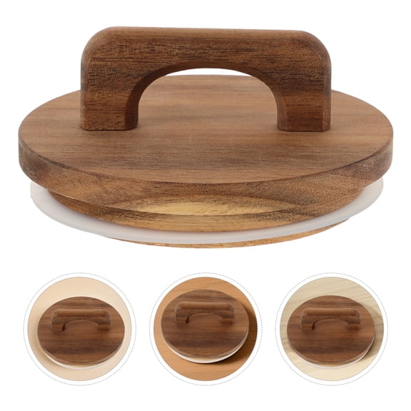 LOLIPPYY Set of 3 Wide Mouth Wooden Jar Lids with Handle and Airtight Silicone Seal for Kitchen Storage Containers