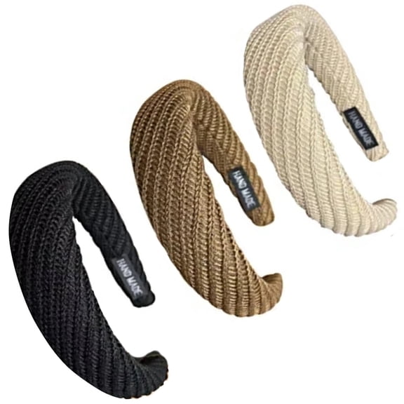 LOLIPPYY 3-Pack Women's Wide Black Headbands for Parties, Stylish and Comfortable Fashion Accessories