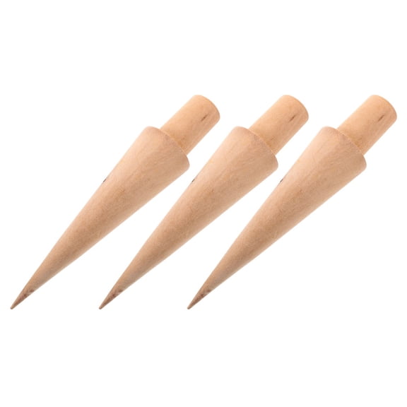 LOLIPPYY Brown Wooden Cone Roller for Homemade Ice Cream Cones - Durable and Easy 3Pcs