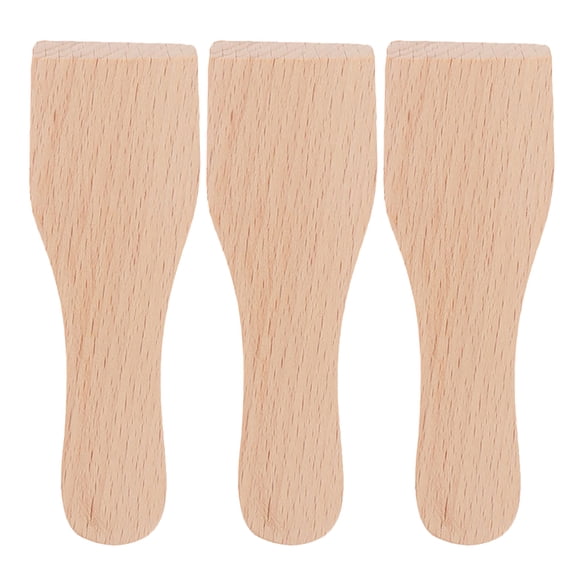 LOLIPPYY 3Pcs Wood Pizza Spatula with Smooth Surface Multi Purpose Wood Cream Scraper