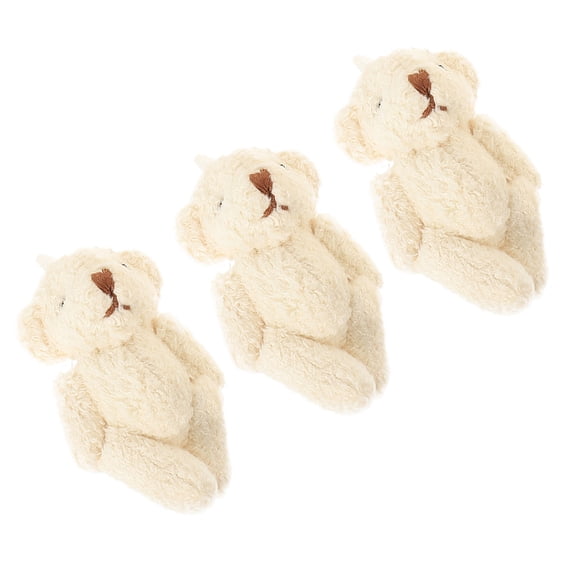 LOLIPPYY 3-Piece Small Bear Plush Set for Family Fun, Crafts, and Interactive Playtime