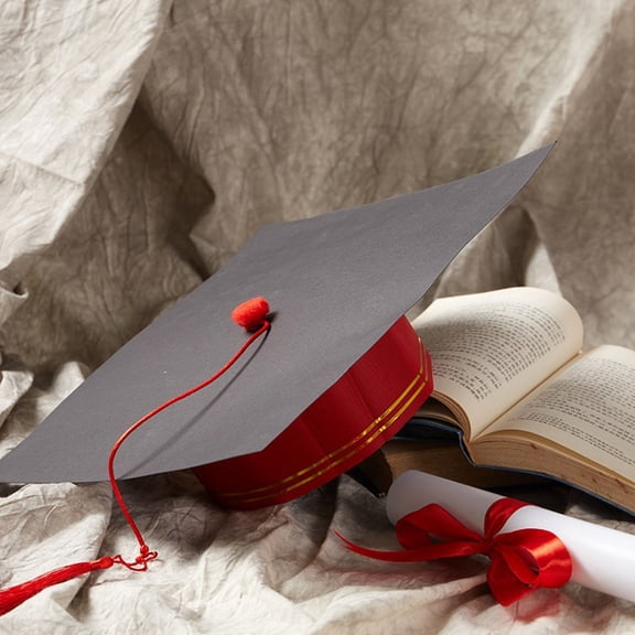 LOLIPPYY 3Sets DIY Paper Graduation Caps Handmade Black Graduation Hats for Creative Ceremony Use