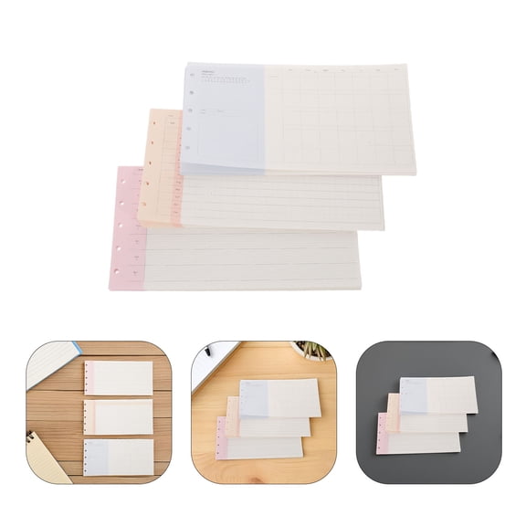 LOLIPPYY 3-Pack M5 Loose Leaf Planner Refills Assorted Colors for Daily Weekly Monthly Organizer Inserts