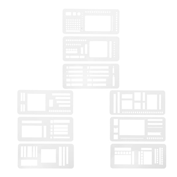 LOLIPPYY 3Sets Reusable White Planner Stencils for Journaling Flexible Record Templates for Effective Daily Planning