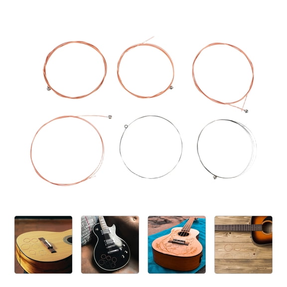 LOLIPPYY 3Sets Steel Acoustic Guitar Strings Pack Assorted Colors for Banjo Precise Tuning Durable Material