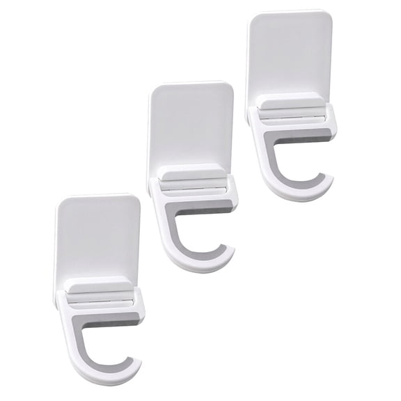 LOLIPPYY 3pcs Adhesive Hooks for Hanging Broom Holder Wall Mount White Heavy Duty Waterproof
