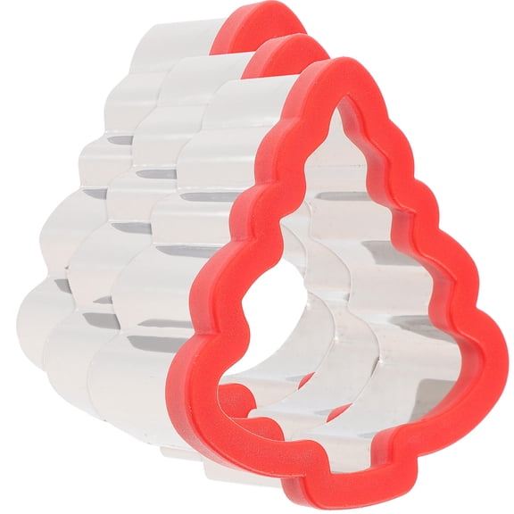 LOLIPPYY 3-Piece Stainless Steel Christmas Tree Cookie Cutters Set, Food Safe Multi-Color Baking Mold for