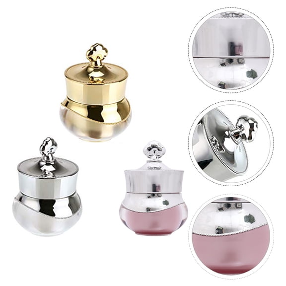 LOLIPPYY 3pcs Crown Makeup Containers Durable Travel Bottles for Creams Cosmetics Odorless Material for Easy Storage