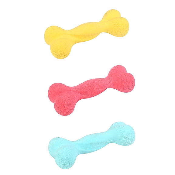 LOLIPPYY 3pcs Dog Chew Toy TPR Bone Shape Reduce Boredom Pet Care