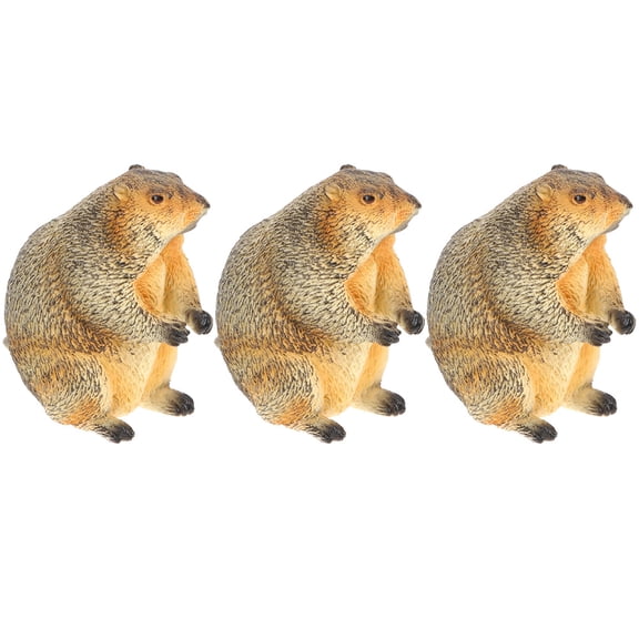 LOLIPPYY 3pcs Groundhog Model Cute Animal Figurine Multi Bonsai