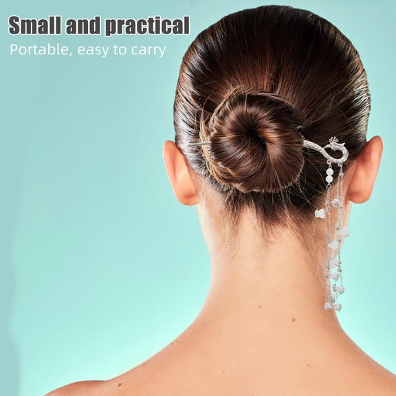 LOLIPPYY 3pcs Hair Chopsticks for Women in Silver Metal for Hanfu Accessory and Daily Wear