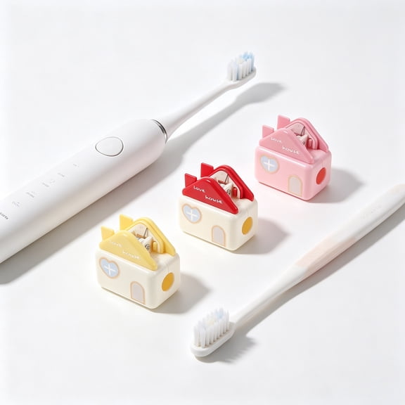 LOLIPPYY Dust-Proof Toothbrush Caps Assorted Color Plastic for Travel 3Pcs