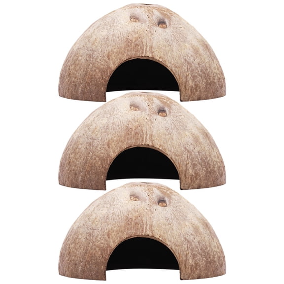 LOLIPPYY 3pcs Rat Hideout Coconut House Decorative Accessory for Small Pets