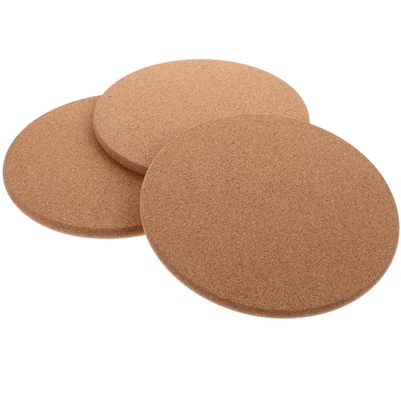LOLIPPYY 3pcs Round Cork Trivets for Wedding Decorations Non-slip Brown
