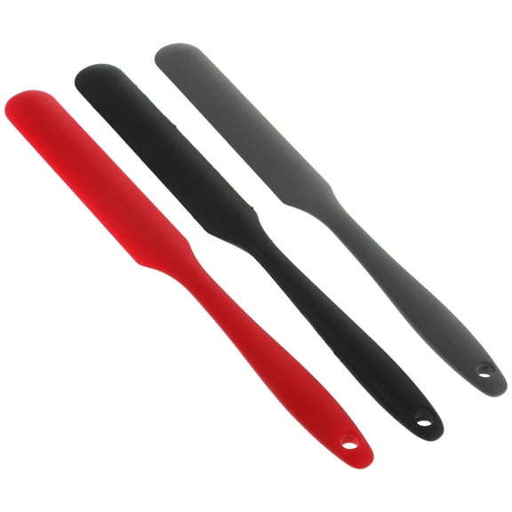 LOLIPPYY 3-Piece Silicone Scraper Spatula Set, Assorted Colors, Baking Tools for Home Cooking and Kitchen Use