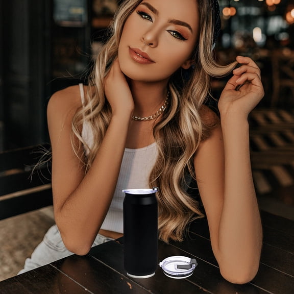 LOLIPPYY 3-Pack Black Non- Sealing Cup Covers for Cups, Leak- Drink Lid Caps