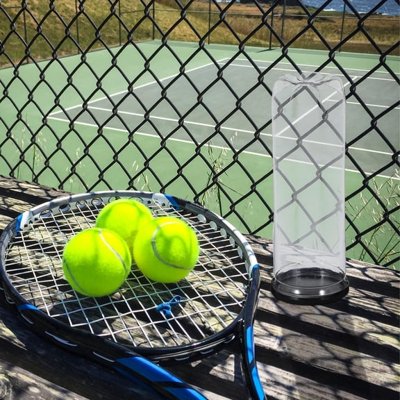 LOLIPPYY 3pcs Tennis Ball Storage Cylinder, Clear Plastic Container with Lid Portable Tennis Accessories PVC Holder 8.2in