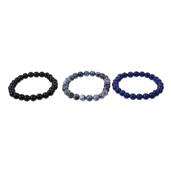 LOLIPPYY 3pcs Wear-resistant Stone Beaded Bracelets Simple but Novelty Style Gift For Families