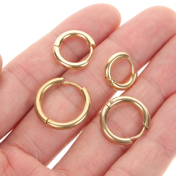 LOLIPPYY 4 Pairs Small Hoop Earrings For Women Aesthetic Ear Jewelry Polished Versatile Circle Design For Any Occasion