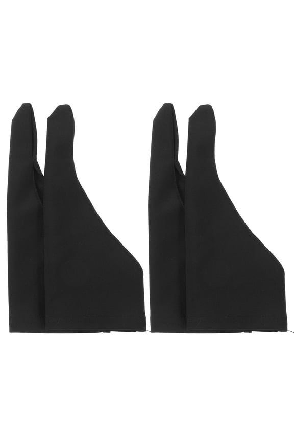 4 Pcs Anti Finger Biting Gloves Black Cloth Elastic Finger Sleeves for Adults