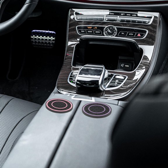 LOLIPPYY 4 Pcs Automotive Cup Holder Insert PVC Dust-proof Coaster For Daily Use