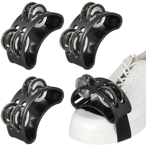 LOLIPPYY 4 Pcs Foot Shakers For Adults Black ABS Percussion Accessories For Parties