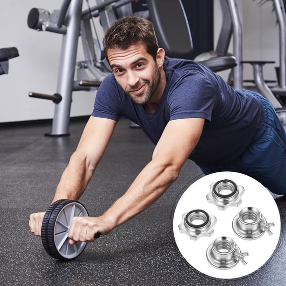 LOLIPPYY 4 Pcs Hexagonal Barbell Collars Made Of Steel In Assorted Color For Anti Skid Weight Lifting