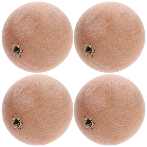 LOLIPPYY 4 Pcs Kitchen Cabinet Knobs Wood Assorted Color For Furniture Simple Design