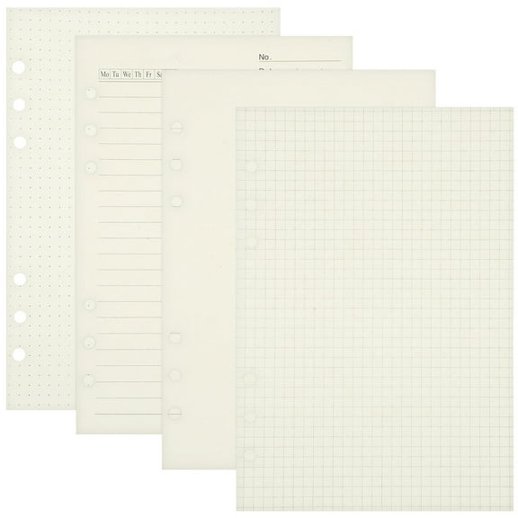 LOLIPPYY 4 Pcs Loose Leaf Paper Refill Light Yellow Notepad Inserts Double Sided Writing for Studying