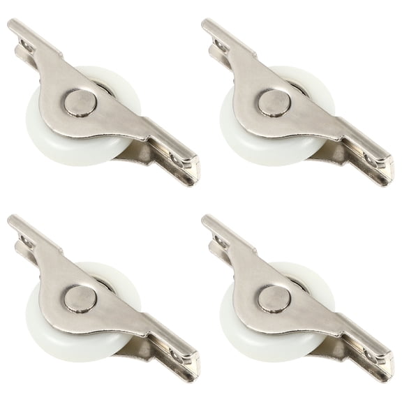 LOLIPPYY 4 Pcs Sliding Door Rollers Nylon Door Wheel Silver for Door Panels