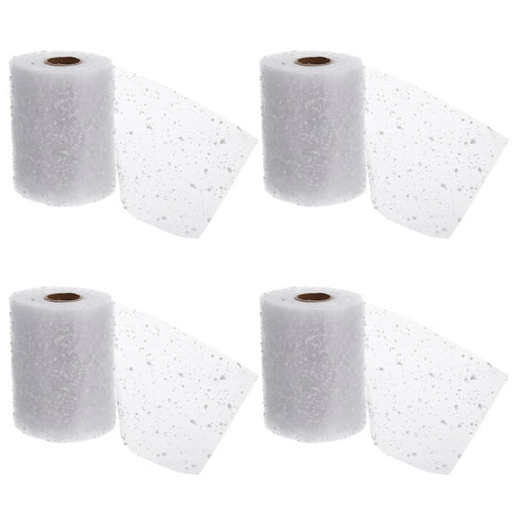 LOLIPPYY 4 Rolls Decorative Mesh Ribbon for Flower Wrapping and Crafting, Mesh Ribbon for Decoration