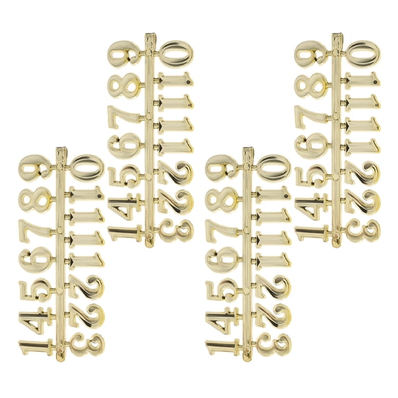 LOLIPPYY 4-Piece Set of Self-Adhesive Golden Clock Numbers Plastic Numerals for Clock Making and Craft Projects