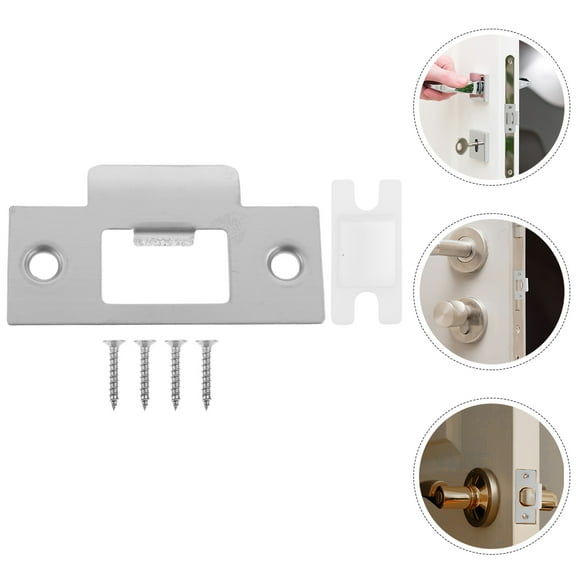 LOLIPPYY 4 Sets Striker Plates For Interior Doors Stainless Steel Door Security Modern Hardware