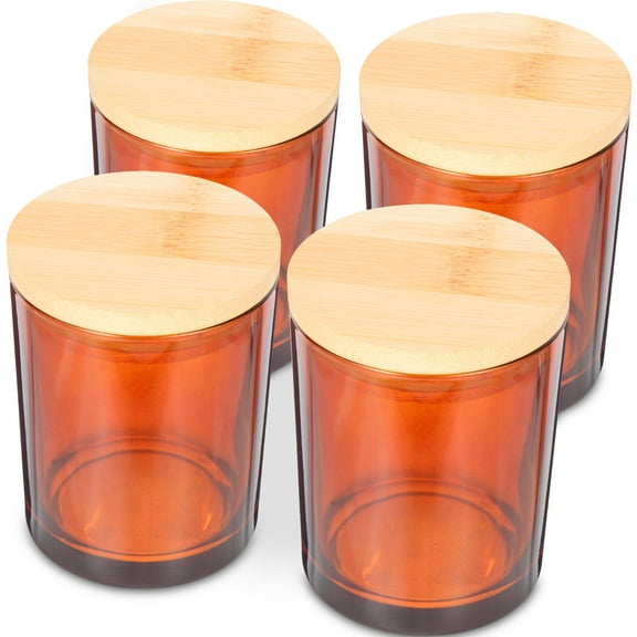 LOLIPPYY 4-Pack Light Brown Aromatherapy Jars Empty Tins for Candle Holders Elegant Party Decor for Women