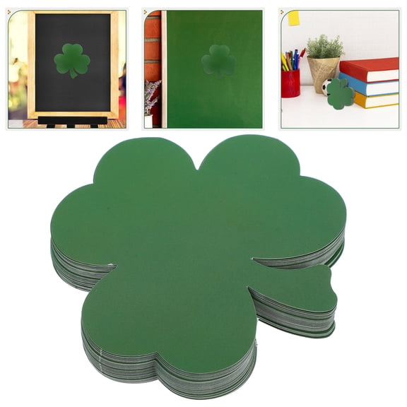 LOLIPPYY 40 Pcs Felt Shamrocks Felt Dark Green Coated Paper Shamrock Cutouts Set For Irish Holidays