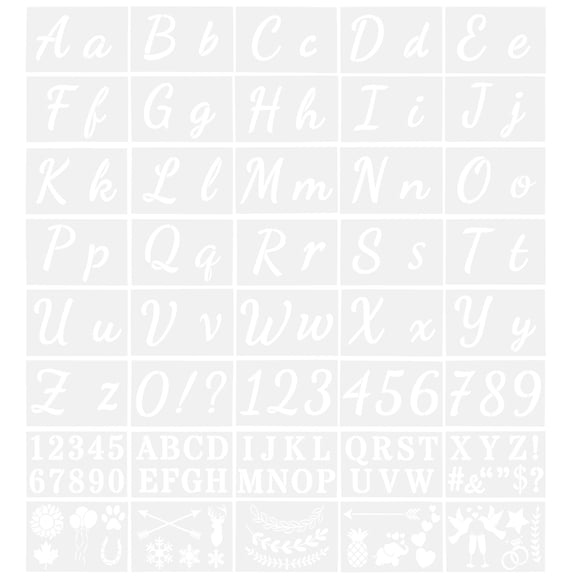 LOLIPPYY 40 Sheets of Plastic Wall Stencils Painting Alphabet Letters Stencils Alphabet Wall Art Supplies