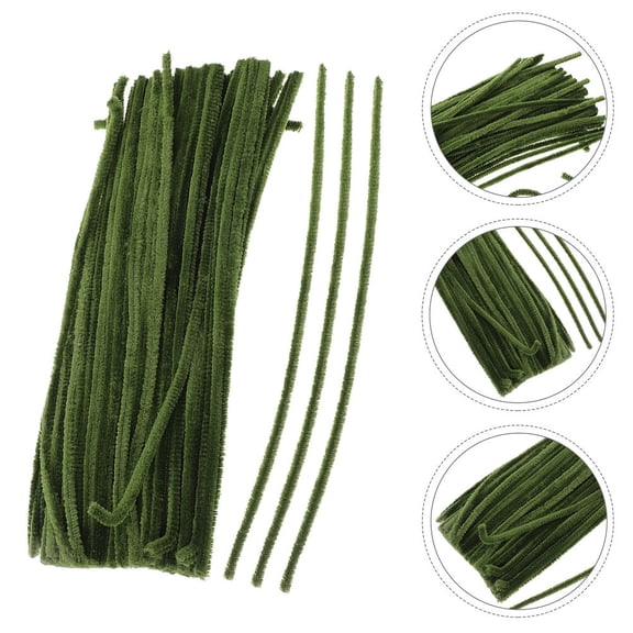 LOLIPPYY 400Pcs Pipe Cleaners for Craft Making Olive Green Decoration Art Tools
