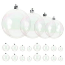 LOLIPPYY 40PCS Christmas Iridescent Ornaments Plastic Bauble Clear Fillable Xmas Tree Pendants for Holiday Tree Wedding Party Decorations