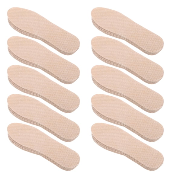 LOLIPPYY Mens Beige Wood Pulp Insoles, Anti-Odor Sweat Absorbent Inserts