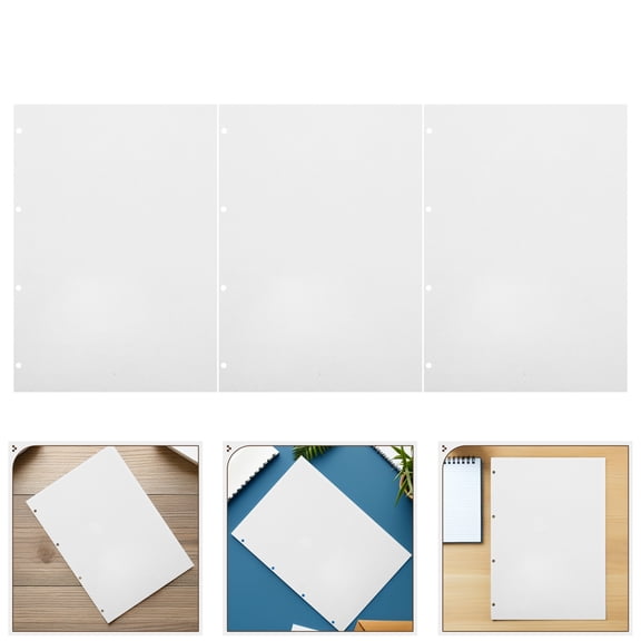 LOLIPPYY 40Pcs A4 Loose Leaf Journal Refill White Double Sided Paper for Planner and Binder