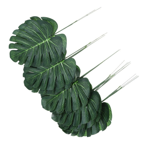 LOLIPPYY 40Pcs Artificial Monstera Leaves Green Plastic Tropical Decor for Home Living Room and Events