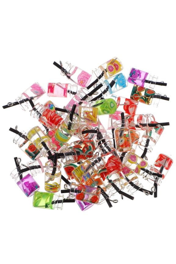 40Pcs Assorted Color DIY Jewelry Making Mini Bottle Charms Pendants for Adults