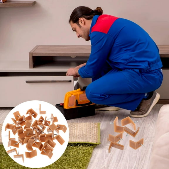 LOLIPPYY 40Pcs Brown ABS and Iron Drawer Stoppers with Easy Installation for Home Drawer Repair