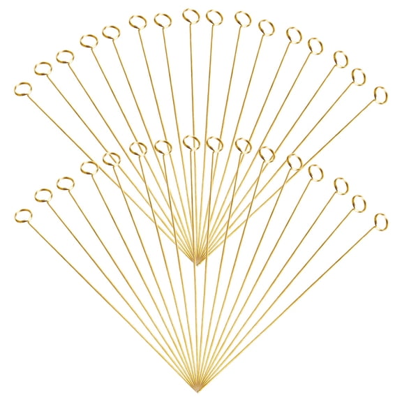 LOLIPPYY 40Pcs Golden Metal Card Holder Sticks for Wedding Flower Bouquets and Table Picture Display