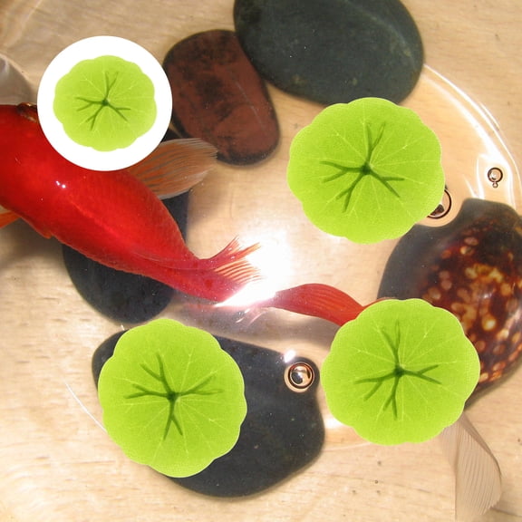 LOLIPPYY 40Pcs Green Artificial Water Lily Pads Lightweight Plastic Lotus Leaves for Home Office Party Decor