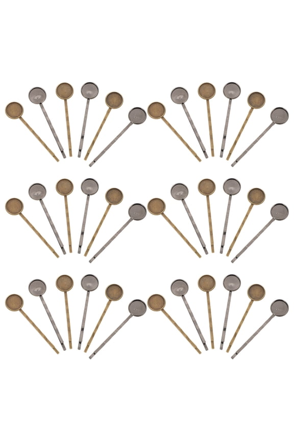 40Pcs Iron Hair Clip Findings in Multi Color for Creating Custom Hair Barrettes and Accessories