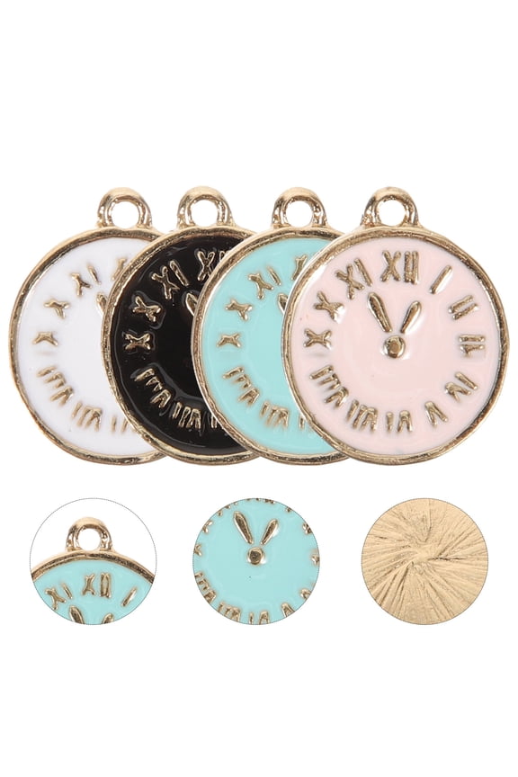 40Pcs Keychain Watch Pendant Vintage Clock Charms For DIY Accessories Assorted Color